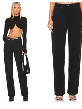 NWT GRLFRND Bella Low Rise boyfriend in Black Sz 27